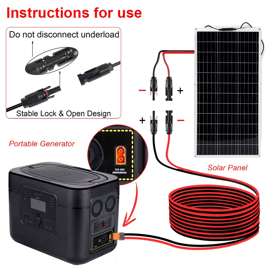 XT60I-F Buchse auf Solar-Stecker wasserdichtes Verlängerungskabel für Solarpanels und tragbare Stromversorgungen - Bild 5