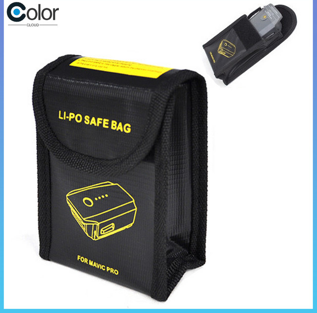 9imod Lipo-Batterie-Sicherheitstasche in Schwarz, explosionsgeschützt und feuerbeständig für Dji Mavic Pro, B/T/H: 115 x 95 x 64 mm - Bild 1