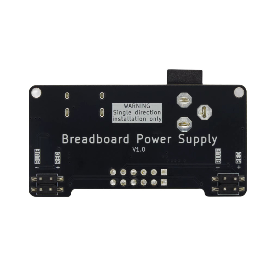 NullLab Breadboard-Stromversorgungsplatine in Schwarz mit 3,3/5V Ausgang, USB-C-Schnittstelle und 2,1 x 5,5 mm DC-Anschluss - Bild 4