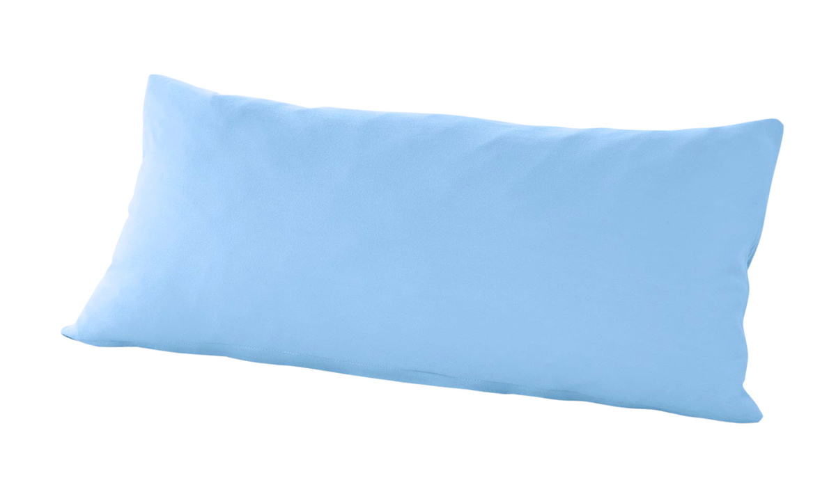 Prinz Mako-Feinjersey Uni Kissenbezug mit Reißverschluss, Blau, B/H: 40 x 80 cm - Bild 1