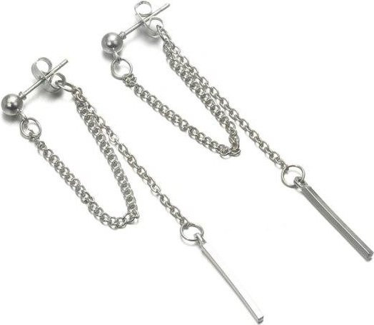 Ohrringe Metall, geometrisch, grau, Damen - Bild 1