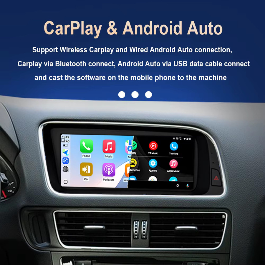 LIARO-NAVI Android 16 Multimedia-Player für Audi Q5 mit 8,8 Zoll QLED-Bildschirm, Wireless Carplay, GPS und Wi-Fi, Schwarz - Bild 2