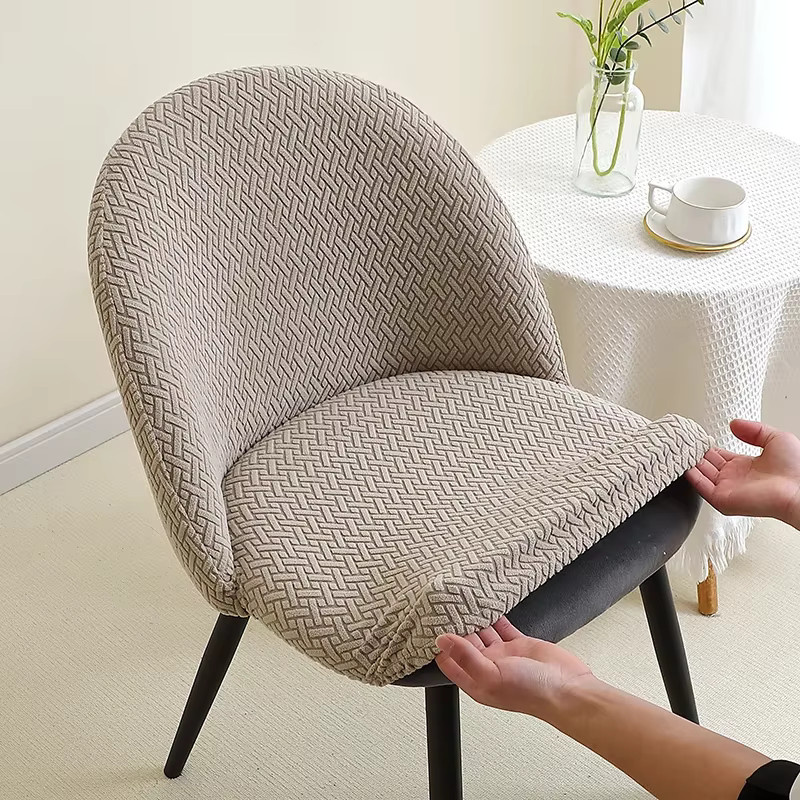 WANERQU Jacquard Esszimmer Stuhl Schonbezug mit Stretch-Funktion für gebogene Stühle - Bild 4