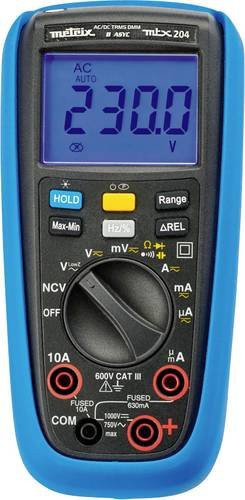 Metrix MTX 204 Digitales Hand-Multimeter mit Grafik-Display, CAT III 600V, 6000 Counts, Blau - Bild 1