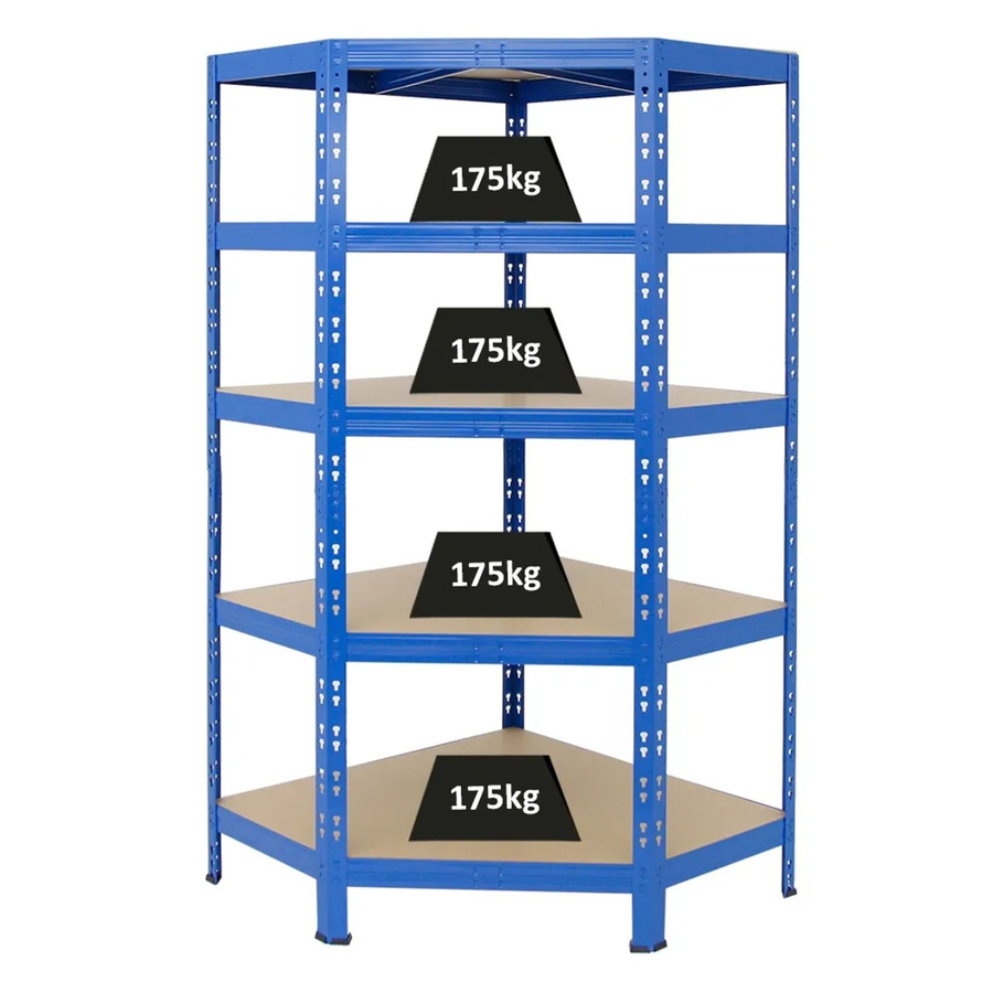 PROREGAL Eckregal Tiger Blau mit verstellbaren Fachböden, H x B x T: 180 x 90 x 45 cm - Bild 2
