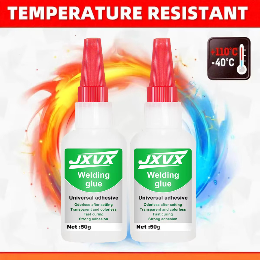JXVX Super Welding Hochfester Ölhaltiger Klebstoff, klarer CA-Klebstoff für Metall, Kunststoff, Holz, Keramik und Glas, 50 g - Bild 2