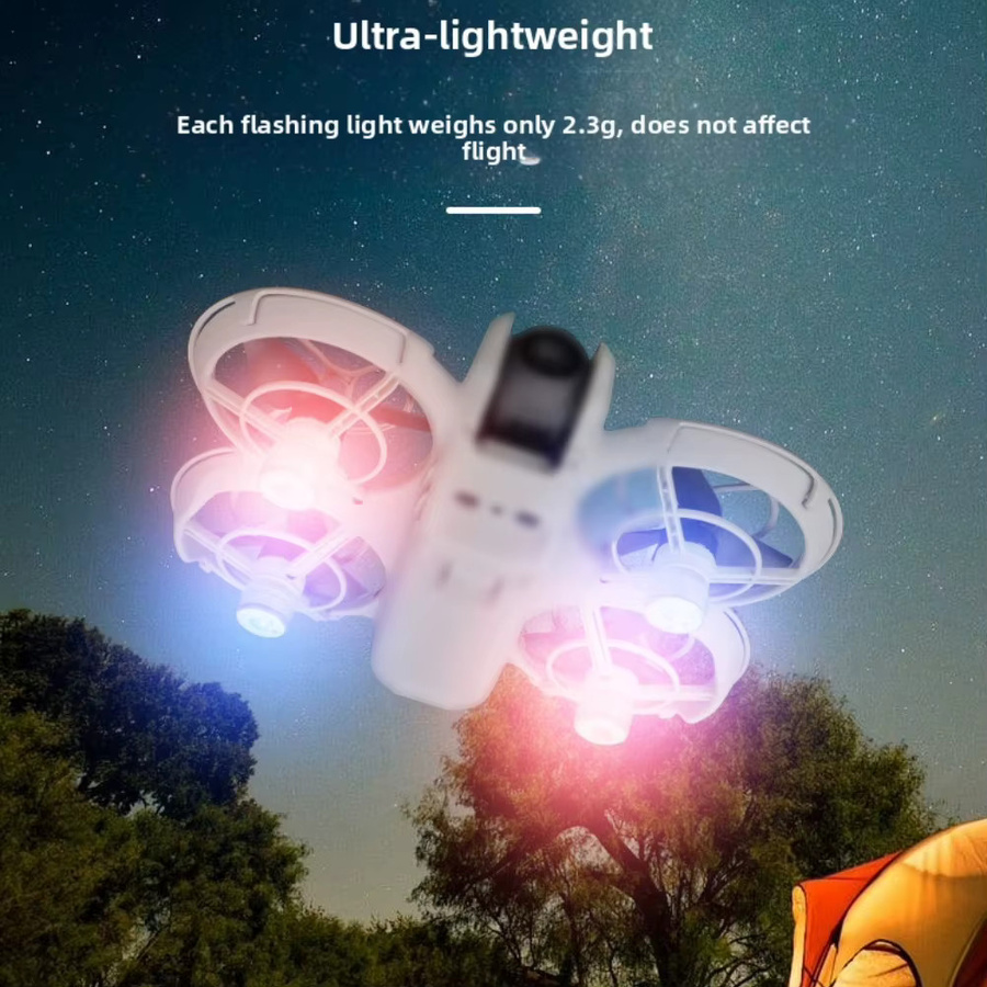 2/4 Stück LED Nacht-Navigationslicht Flug-Signalleuchte für DJI NEO2 Drohnen-Zubehör zur Aufhellung von Nachtflügen - Bild 2