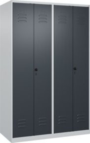 C+P Spind Classic PLUS Schwarz-Weiß mit 4 Abteilen, H x B x T: 185 x 120 x 50 cm - Bild 1