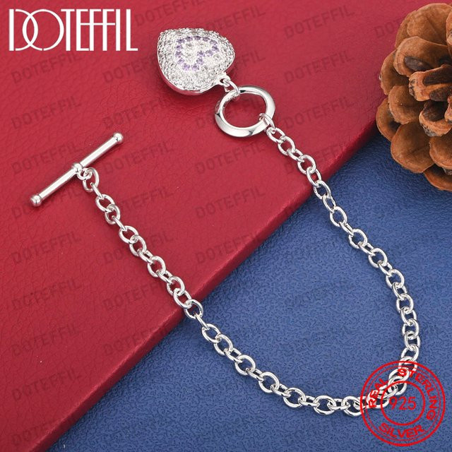 DOTEFFIL Armband, 925 Sterling Silber, Zirkonia, Herzförmig, Damen - Bild 1