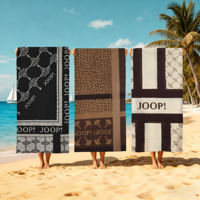 JOOP! Mikrofaser Strandtuch Multicolor, schnelltrocknendes und saugfähiges Badetuch mit Grafikprint - Bild 1