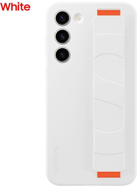 Samsung Galaxy S23 SM-S911B und S23 Plus SM-S916B Silikon-Griffhülle mit abnehmbarem Riemen, stoßfest, weiß - Bild 1