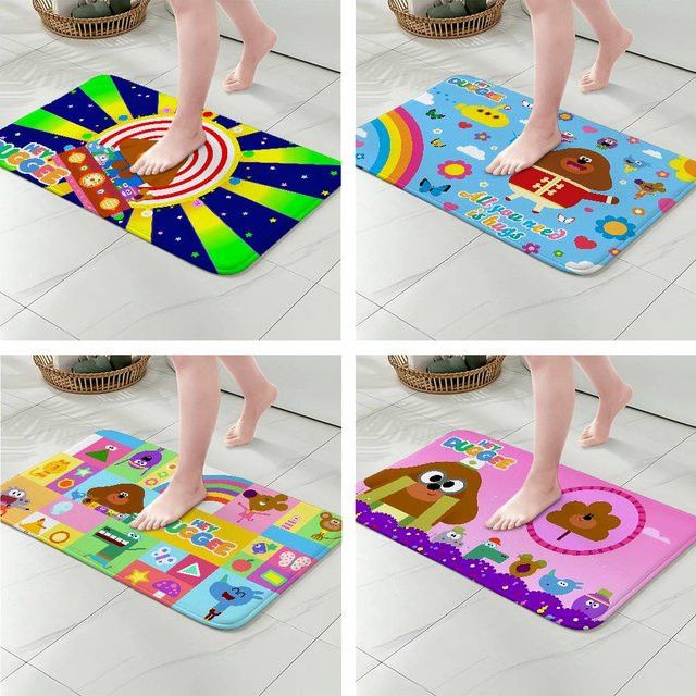 H-Hey D-Duggees Bodenmatte Multicolor, saugfähige und schmutzabweisende Fußmatte für Badezimmer, Küche oder Eingangsbereich - Bild 1