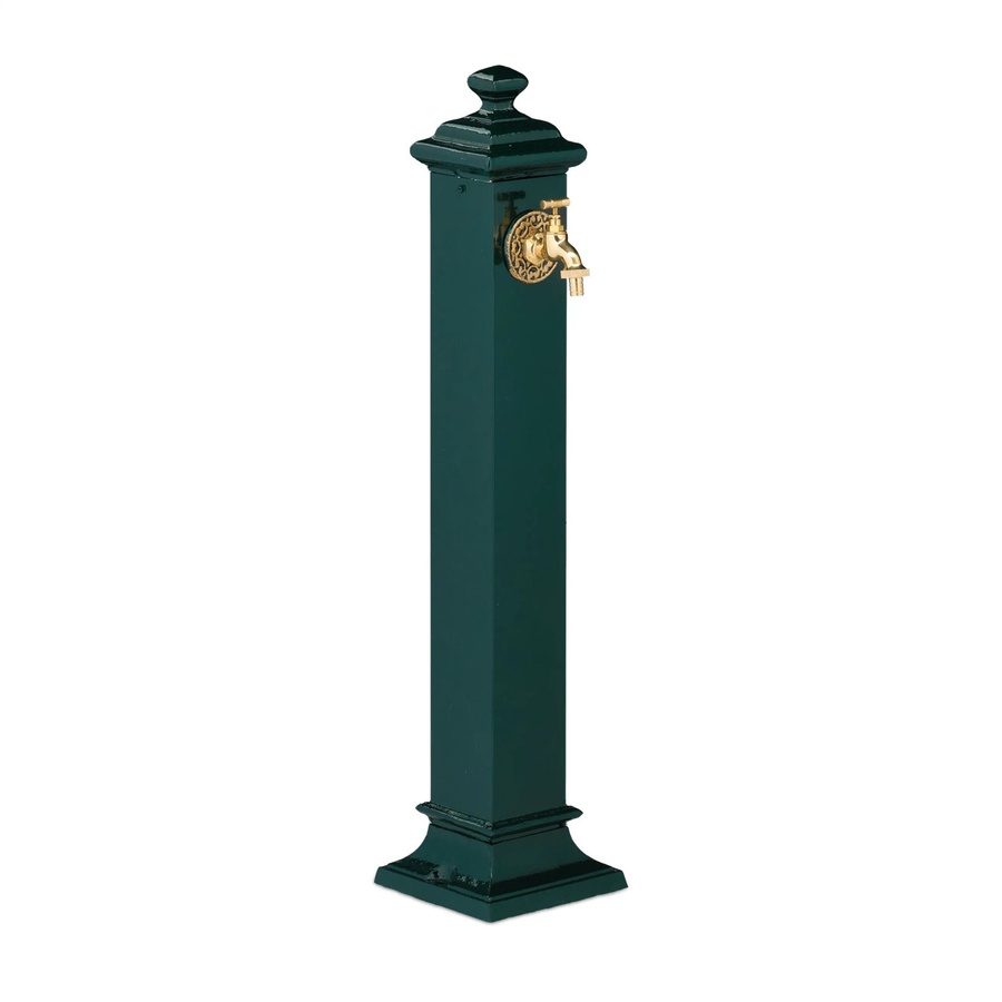 Relaxdays Standbrunnen aus Gusseisen und Stahl in Dunkelgrün-Gold Antik mit Wasserhahn, Höhe: 86 cm, Breite: 19 cm, Tiefe: 23 cm - Bild 2