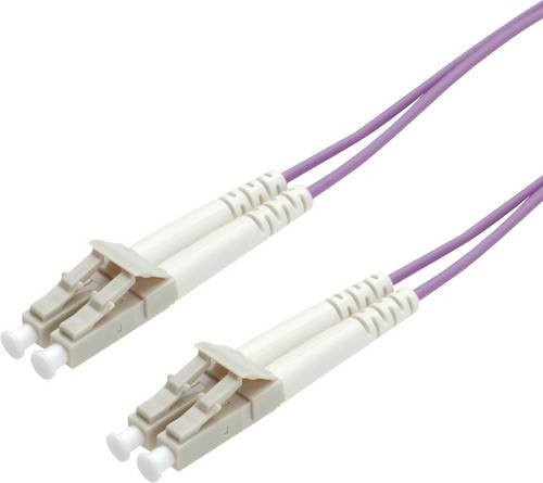 Roline Glasfaser LWL Anschlusskabel OM4 Multimode Violett, Länge: 2,00 m, 1x LC auf 1x LC, 50/125 µm - Bild 1