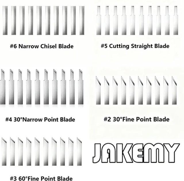 JAKEMY Ultraschall-Schneidklingen Set, 30 Stück, 30° und 60° Fein- und Gerade-Meißelersatzklingen für Y10 PRO, Silber - Bild 1