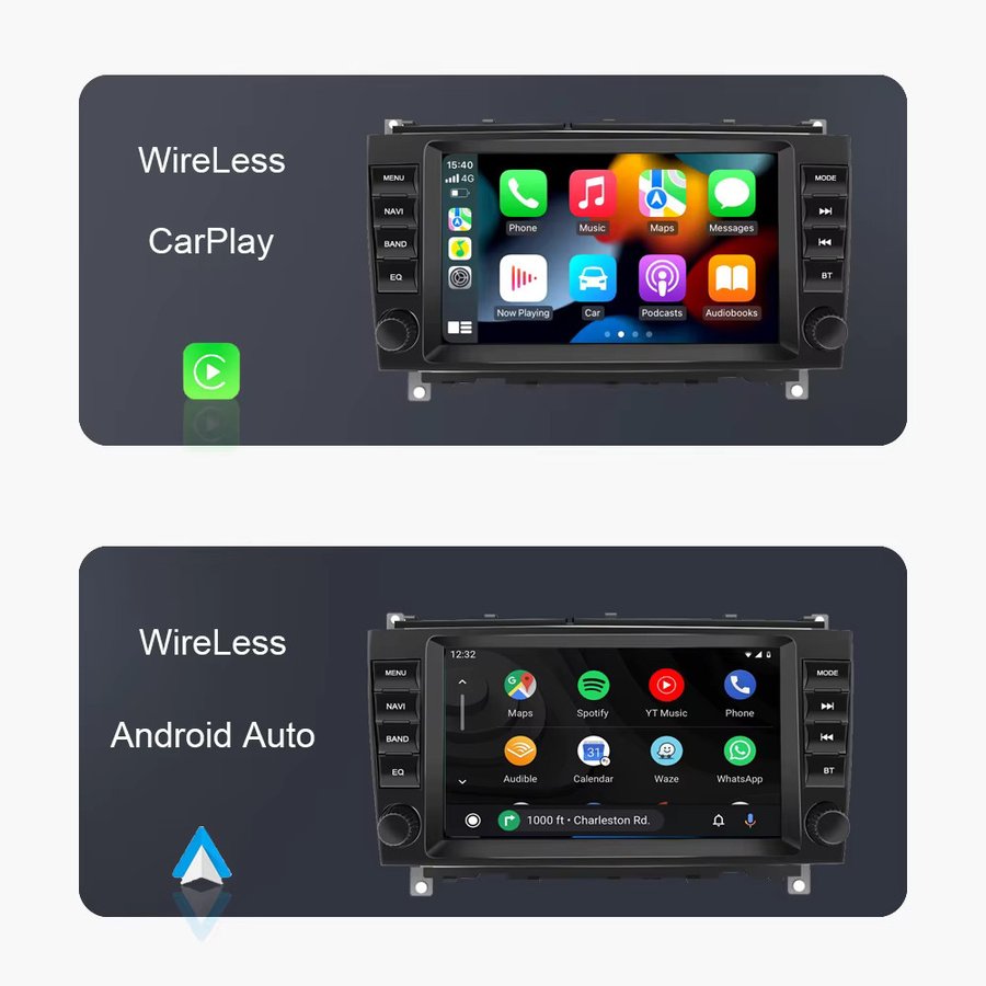 Sadocom Android 14.0 Autoradio mit 8 Zoll Display, 8GB RAM + 256GB Speicher, Carplay, GPS-Navigation und Multimedia für Mercedes Benz CLK W209 (2005-2012), Schwarz - Bild 3