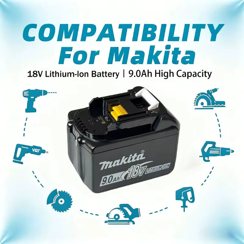 Makita 18V LXT Lithium-Ionen Ersatzakku mit 9,0 Ah für Elektrowerkzeuge (BL1860, BL1850, BL1860B) - Bild 6