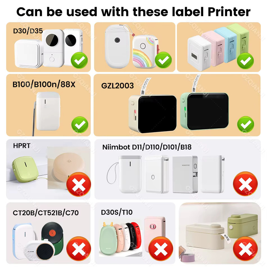GZQIANJI Thermo Etikettenrollen für P15 Drucker, Aufkleber Papierrollen in Weiß und Transparent, Multi-Größe 15 x 30 mm und 12 x 40 mm - Bild 2