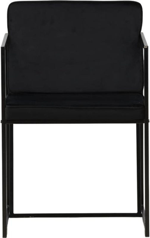 EBUY24 Richmond Esszimmerstuhl mit Armlehnen aus schwarzem Velours und Stahlgestell - Bild 1