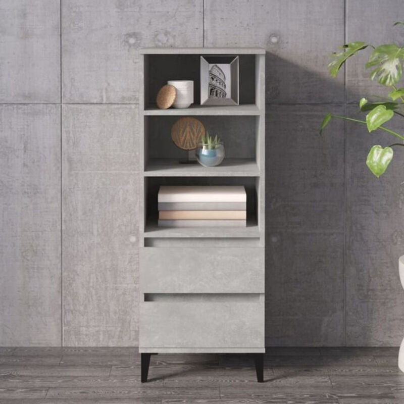 Vidaxl Highboard in Grau im Industrial Design aus Holzwerkstoff, B/T/H: 40 x 36 x 110 cm - Bild 1