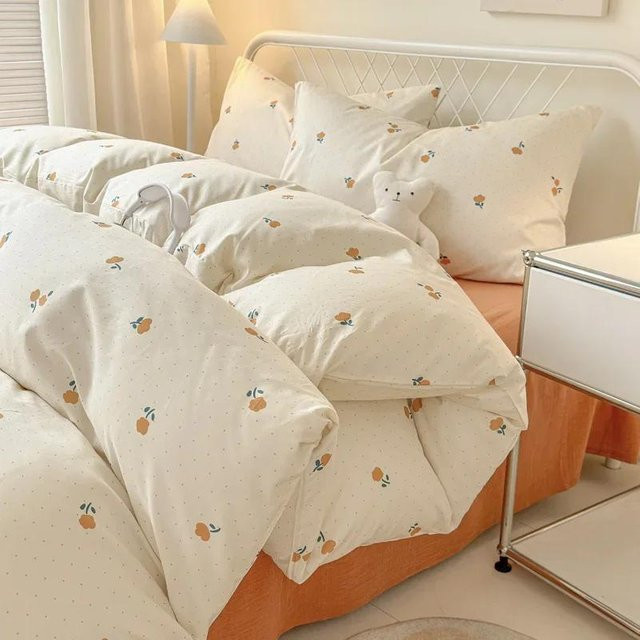 Bin Chi Textiles Queen Bettwäsche-Set mit Cartoon-Design aus weichem Polyester, 4-teilig, Weiß, 150 x 200 cm - Bild 1