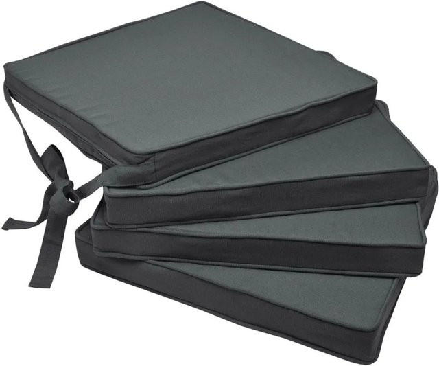 Beautissu Loft SK Stuhlkissen 4er Set Graphitgrau B/T/H: 45 x 40 x 5 cm - Bild 1