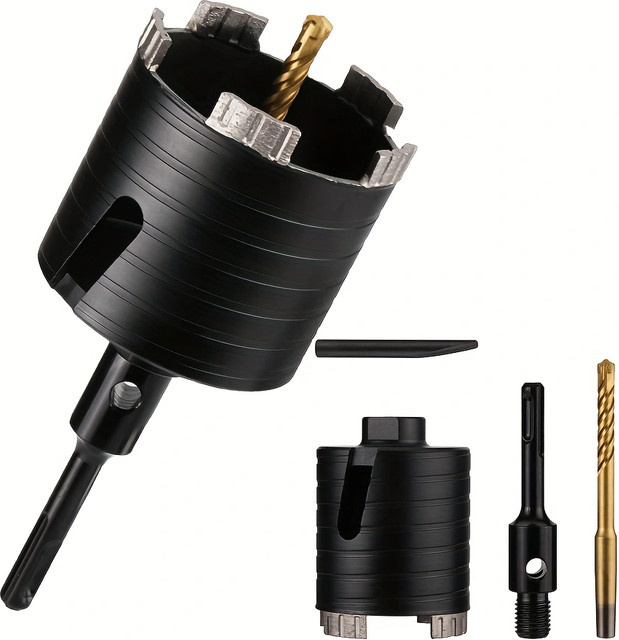 PTA Trockendiamant-Kernbohrer mit SDS-Plus-Adapter für Mauerwerk, Beton und Stein in Schwarz - Bild 1