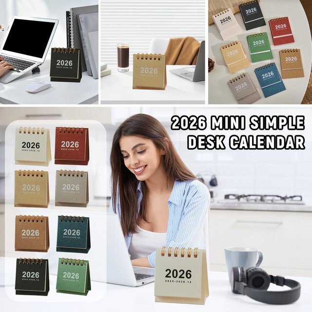 Minimalistischer Desktop Kalender 2026 für Home Office und Schule als tragbarer Planer - Bild 1