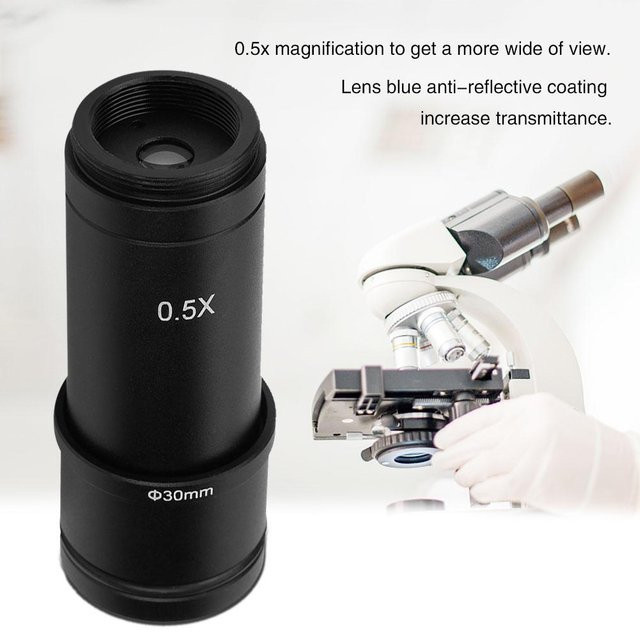 Koogeelife 0.5X C-Mount Adapter für Mikroskop CCD-Kamera und Okularlinse in Schwarz - Bild 1