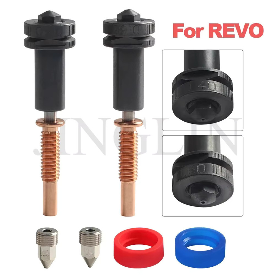 E3D REVO High Flow Düse für FDM-Drucker aus gehärtetem Stahl, Kupfer oder Titan in 0,4 mm und 0,6 mm - Bild 2