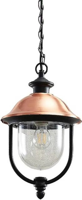 Lindby Außenleuchte Clint Laterne aus Aluminium in Kupfer, Retro Vintage Antik, 1-flammig E27, IP44 spritzwassergeschützt - Bild 1