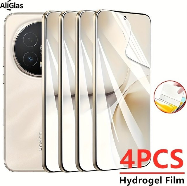4 Stück Hydrogel-Displayschutzfolien für Honor Magic 8 7 6 5 Pro Lite, transparente Vollabdeckung - Bild 1