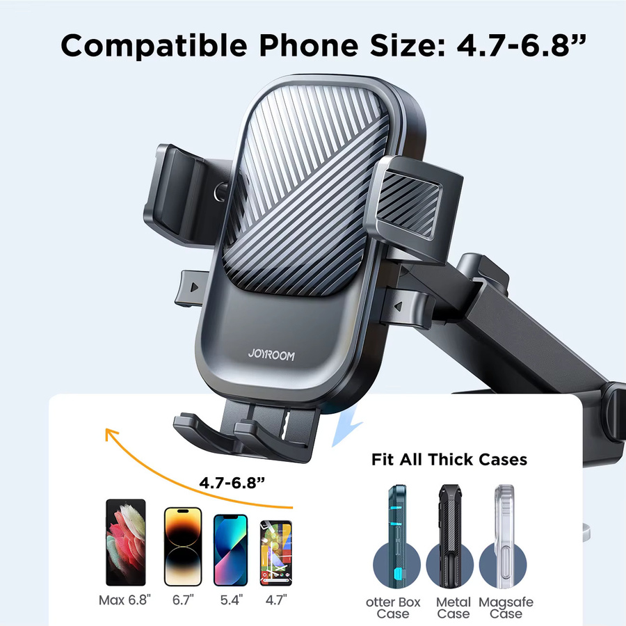 Joyroom Universal Armaturenbrett Handyhalterung mit Saugnapf Basis für iPhone, Samsung und Google in Schwarz - Bild 5
