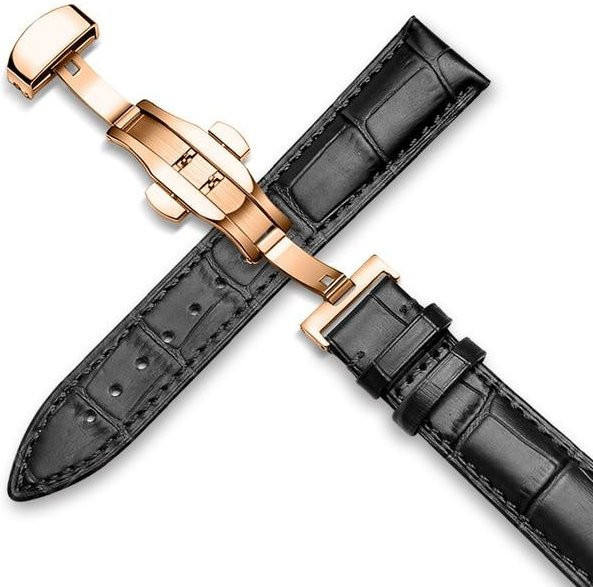 Uhrenarmband Kalbsleder, Schwarz, Herren - Bild 1