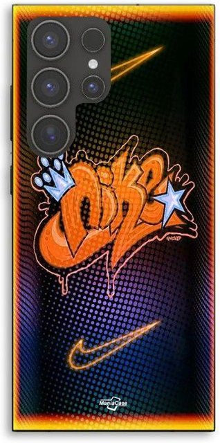 Maniacase Handyhülle für Samsung Galaxy S23 Ultra Nike Just Do It in Orange und Schwarz - Bild 1