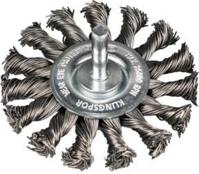 Klingspor BRS 600 Z Schaftrundbürste gezopft in Stahl, Farbe: Silber/Grau, Durchmesser: 75 mm, Breite: 12 mm, Dicke: 6 mm - Bild 1