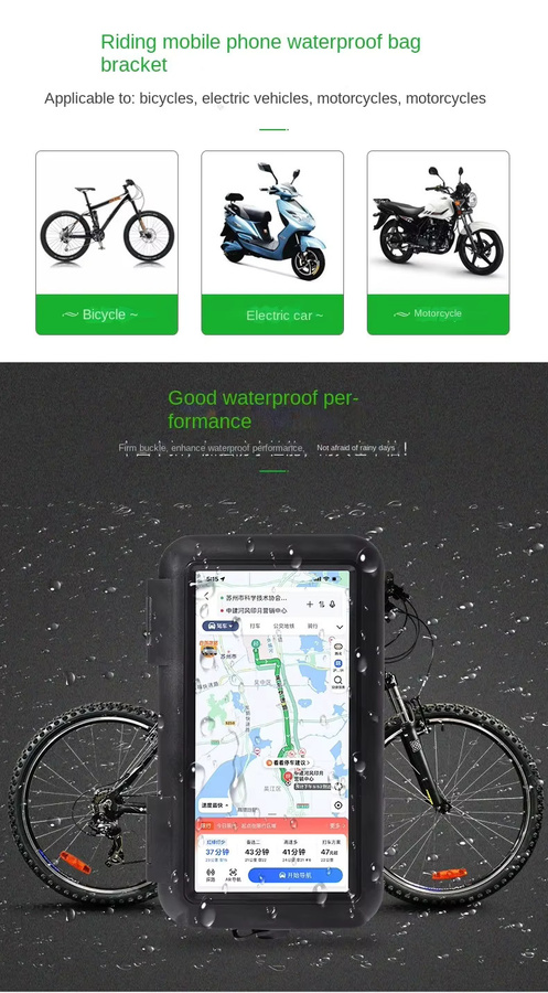 Regendichte Motorrad Handy Halterung mit Touchscreen für Lenker und Fahrrad in Schwarz - Bild 6