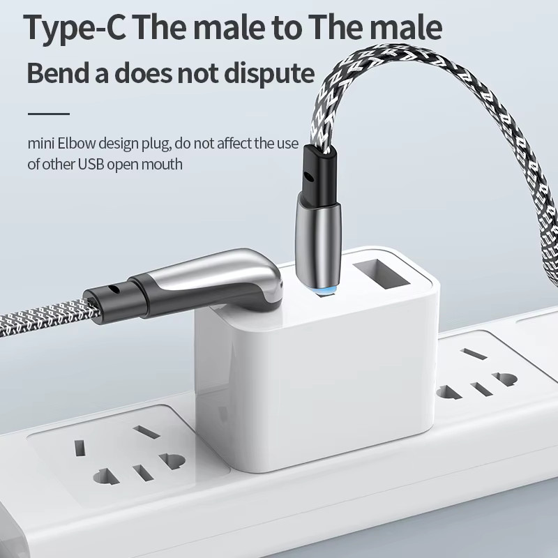 MACDOT USB-C-Ladekabel in Grau mit flachem 90-Grad-Anschluss für Samsung S23 S22 S21, iPhone 16 und MacBook Air - Bild 5