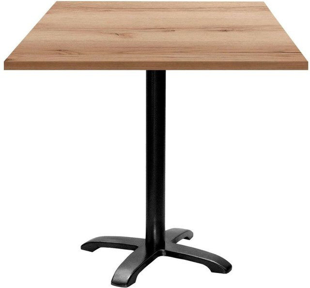 RestooTab Tisch Bazila quadratisch in Eiche Natur mit schwarzem Gestell, B/T/H: 70 x 70 x 74 cm - Bild 1
