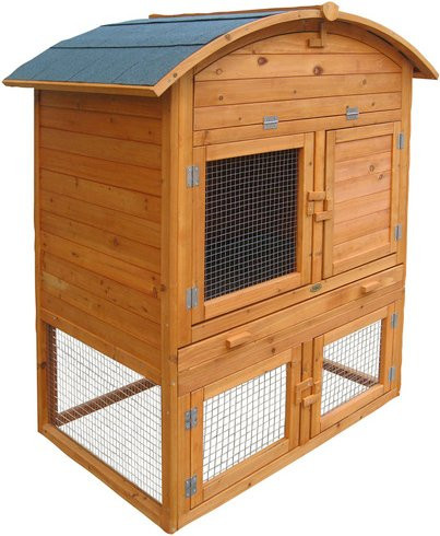 HABAU Kleintierstall Runddach in Braun, B/H/T: 80 x 120 x 98 cm - Bild 1