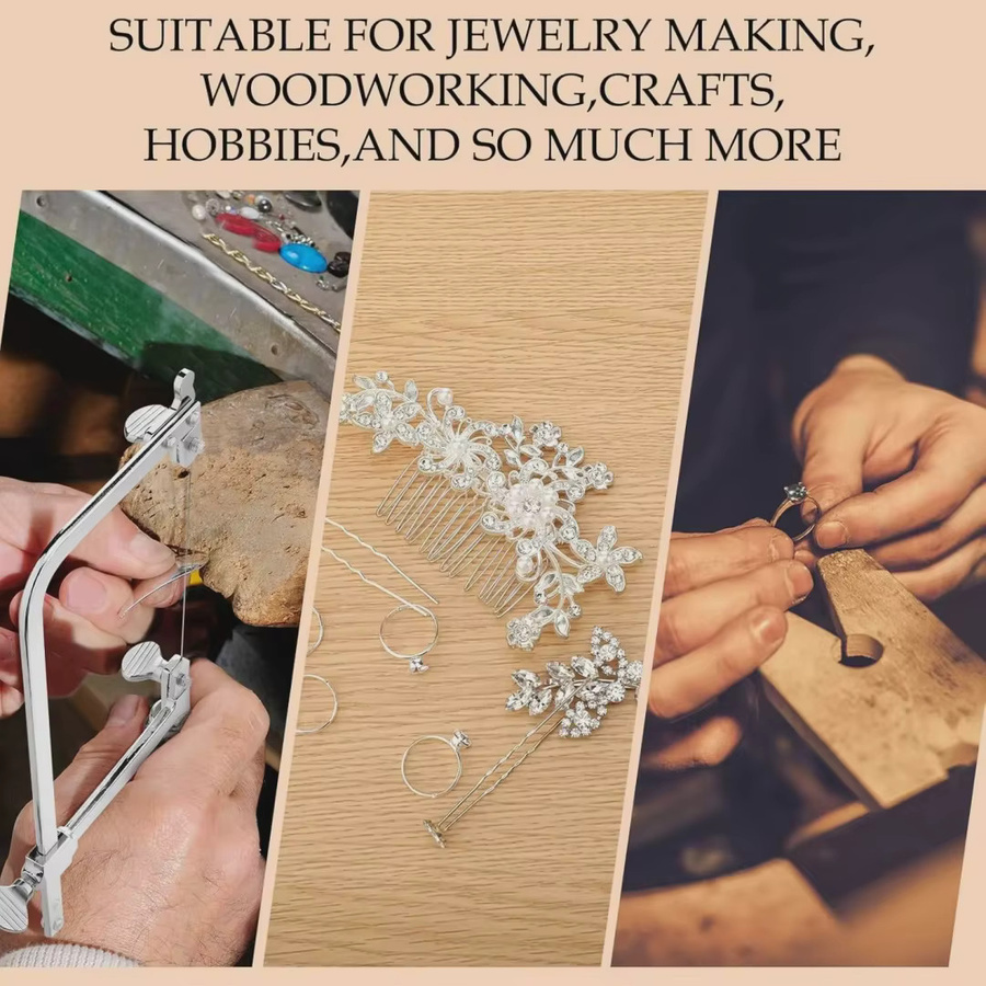 PHYHOO 3-in-1 Juwelier-Sägeset mit 12 Sägeblättern und Holzbank-Klemme für die Schmuckherstellung sowie Metall- und Holzbearbeitung - Bild 3