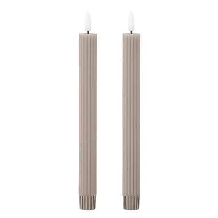 Bloomingville LED-Kerze Nature Ponza in Beige, 2er-Set, Höhe: 24,5 cm