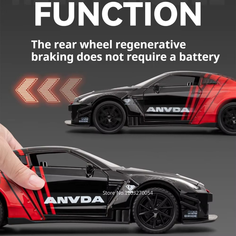 MAKEDA GTR R50 Miniatur-Sportwagen, Maßstab 1:32, mit Licht und Ton - Bild 4