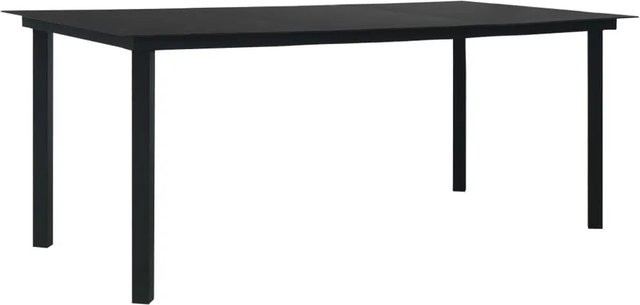 Furnicato Garten-Esstisch aus Stahl und Glas in Schwarz, B/T/H: 190 x 90 x 74 cm - Bild 1