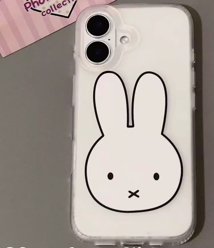 Miffy Handyhülle für Apple iPhone 11 12 13 14 15 16 17 Pro Max Plus X Transparent Matt Stoßfest mit Cartoon-Design - Bild 2