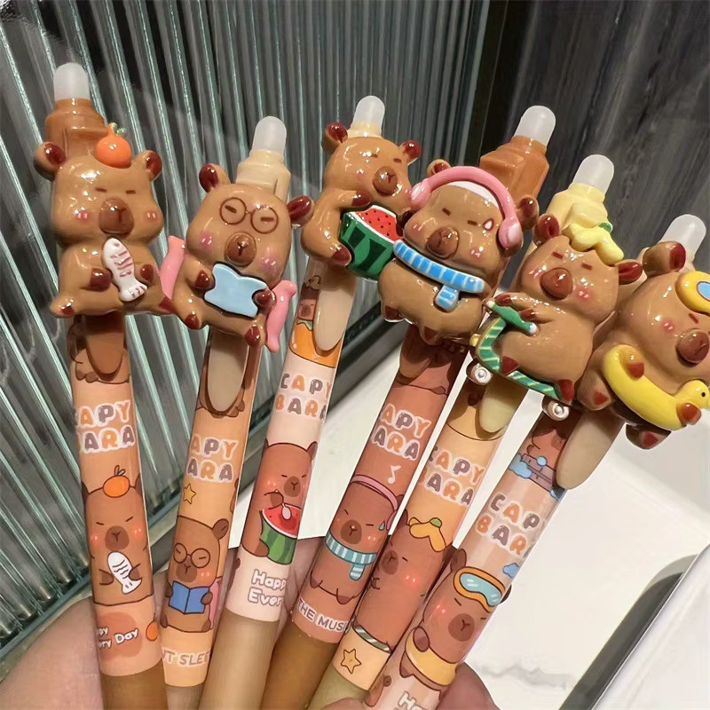 4er-Pack Capybara Radierbare Gelschreiber mit schwarzer Tinte in Multicolour aus Kunststoff - Bild 3