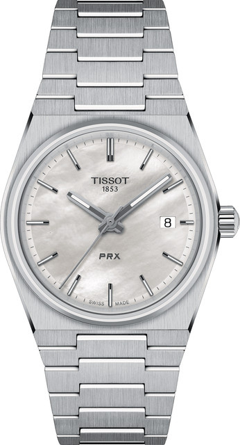Tissot Damenuhr PRX, Quarz, Edelstahl, 35 mm, 10 ATM, Weiß - Bild 1