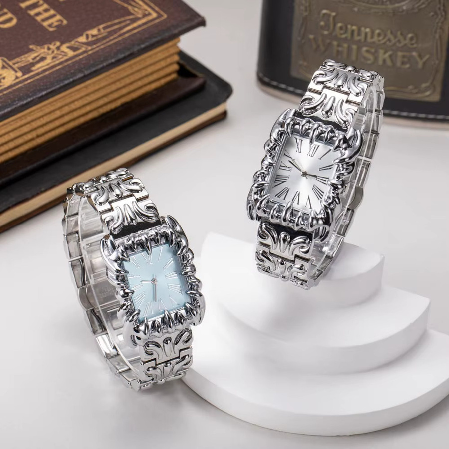 ZBJP Armbanduhr Quarz, Edelstahl, Silber, Rechteckig, Unisex - Bild 3