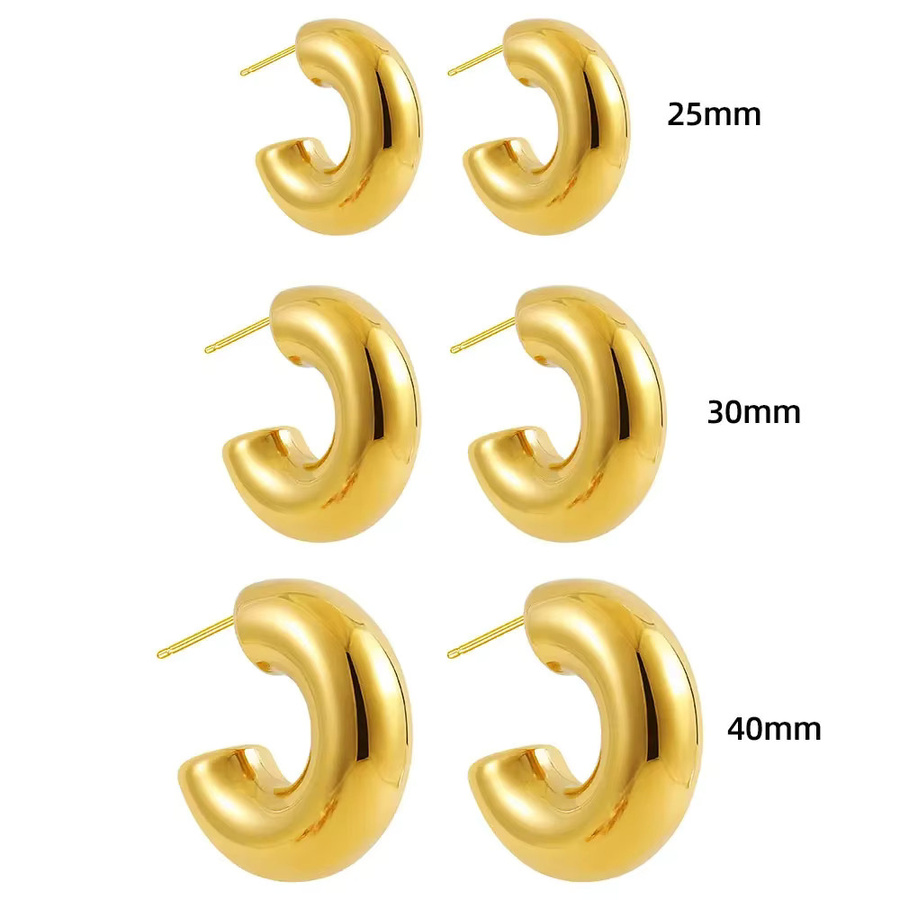doyours Creolen, Edelstahl, Gold, Damen - Bild 5