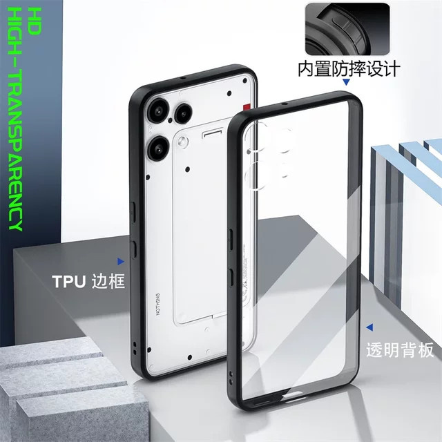 Transparente Schutzhülle für Nothing Phone 3A Lite aus mattem Acryl und TPU mit Shockproof-Funktion - Bild 1